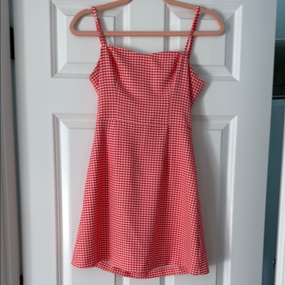 French Connection Red/Orange Checkered Dress - Picture 2 of 4